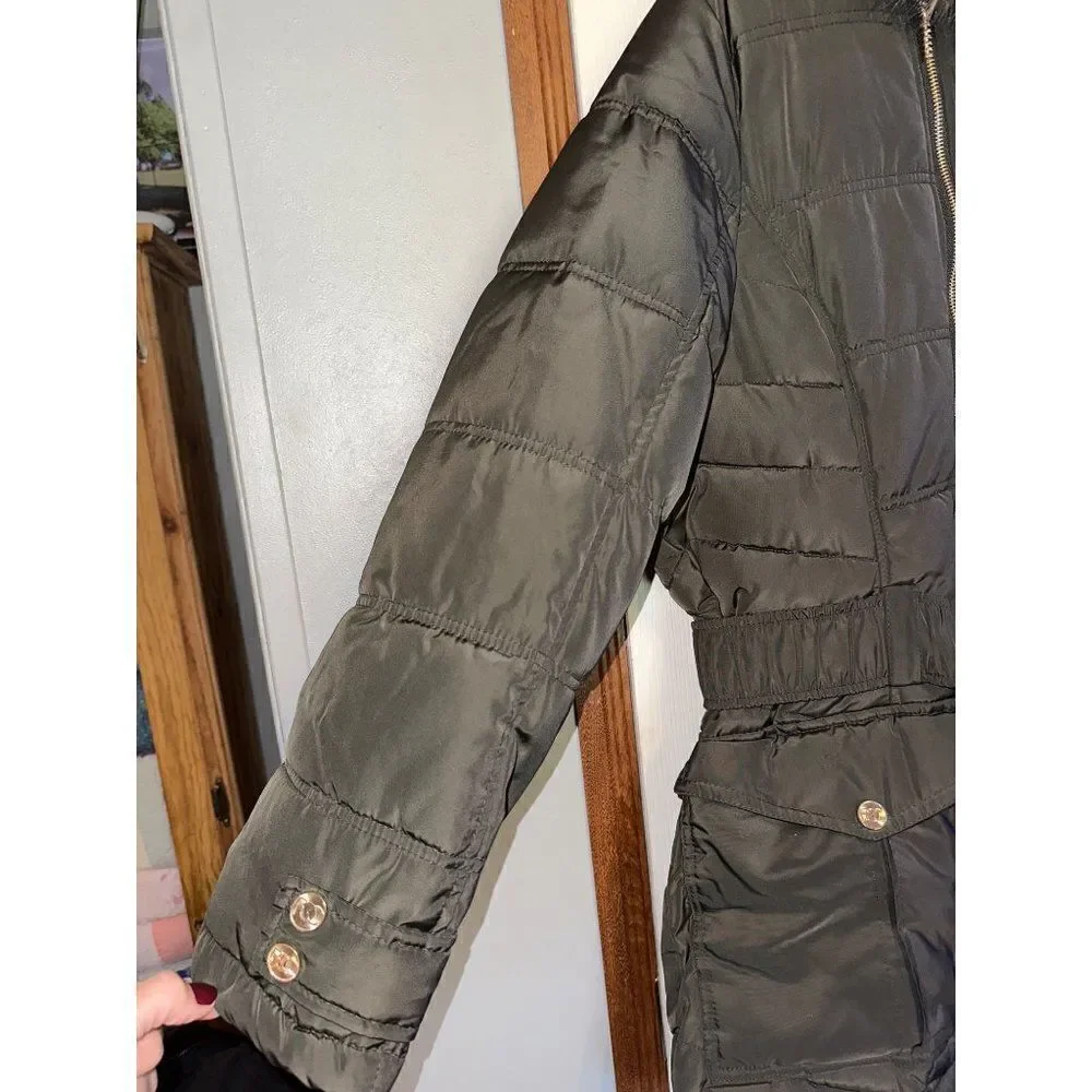Rocawear Women's Plus Double-Zip Belted Hooded Puffer‎ Jacket Size 1X